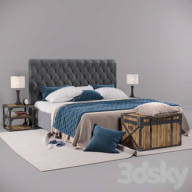 Bed 3680 loft 3DSMax File - thumbnail 1