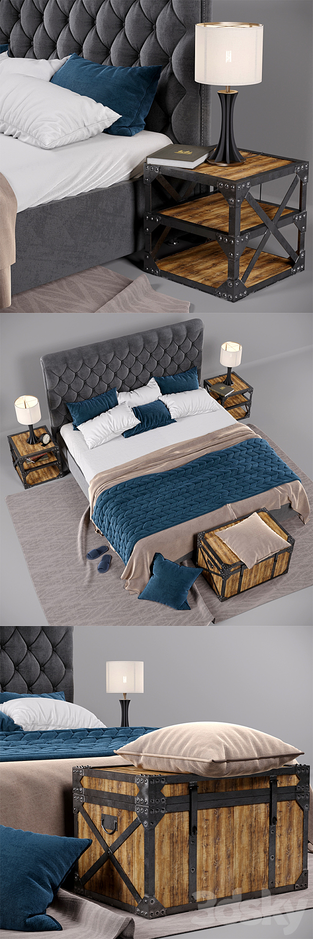 Bed 3680 loft 3DSMax File - thumbnail 2