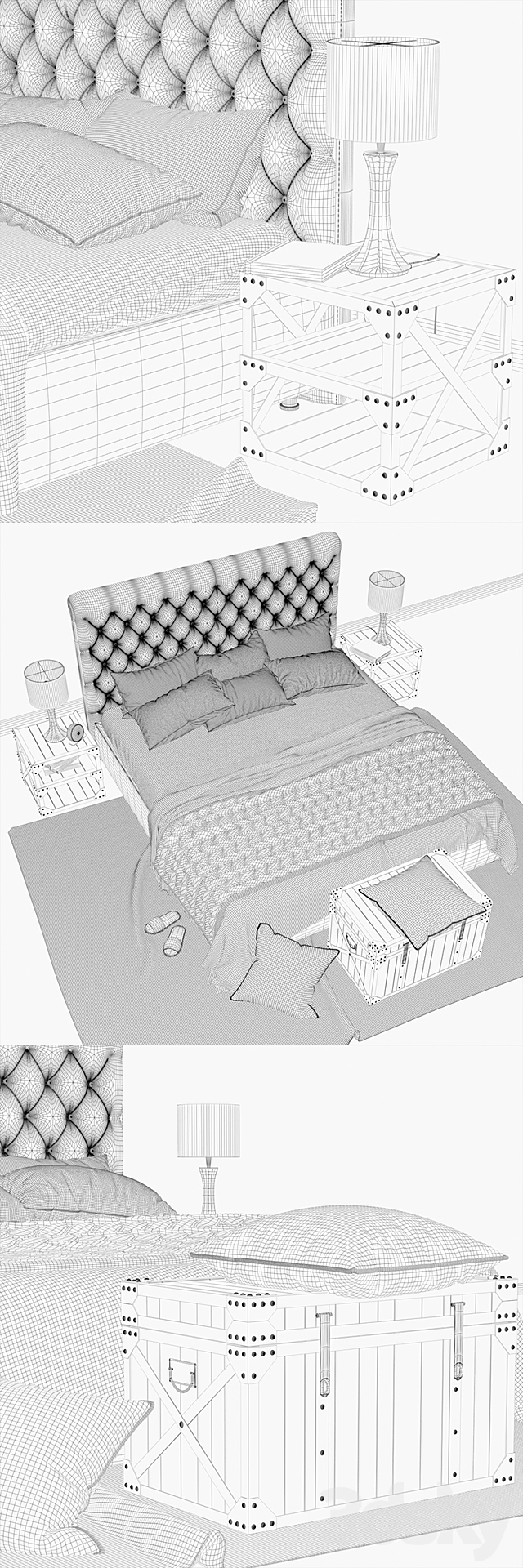 Bed 3680 loft 3DSMax File - thumbnail 3