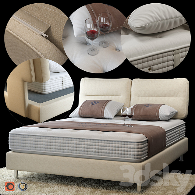 BED # 4 + MATRESS by Greco Strom 3DSMax File - thumbnail 1