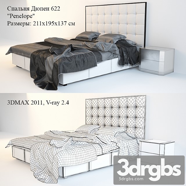 Bed 622 Penelope Tumba M 102 Dupin 1 3dsmax Download - thumbnail 1