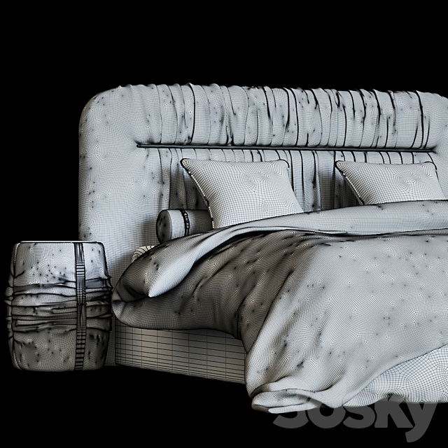 Bed _ Headboard Drape HEADBOARD 3DSMax File - thumbnail 3