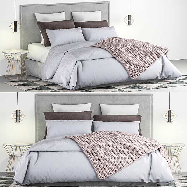 Bed and bed sheet set 1 3DSMax File - thumbnail 1