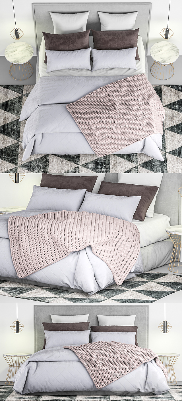 Bed and bed sheet set 1 3DSMax File - thumbnail 2