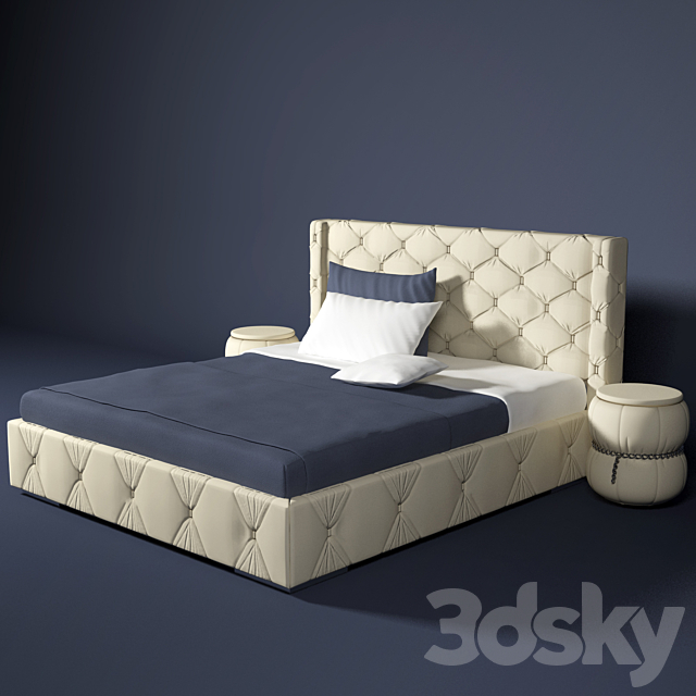 Bed and bedside tables Target point Capri 3DSMax File - thumbnail 2