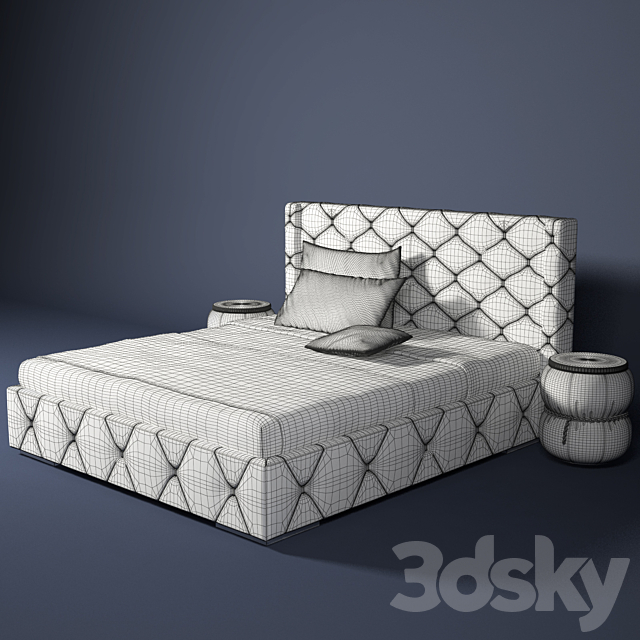 Bed and bedside tables Target point Capri 3DSMax File - thumbnail 3