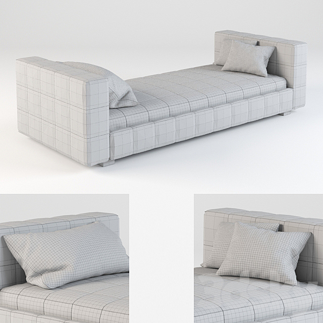 Bed and poof Bonaldo 3ds Max - thumbnail 2