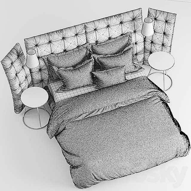 Bed ANGLE flou 3DSMax File - thumbnail 3