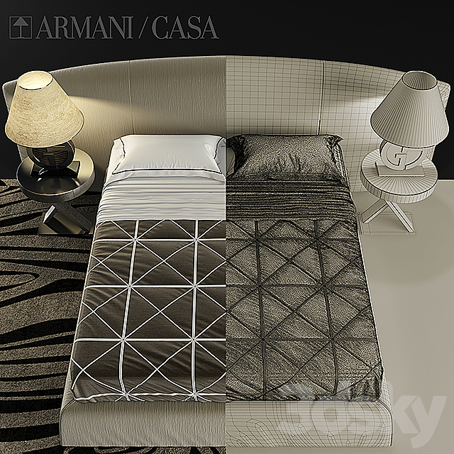 Bed Armani casa DANDY. CHERIE 3DSMax File - thumbnail 3