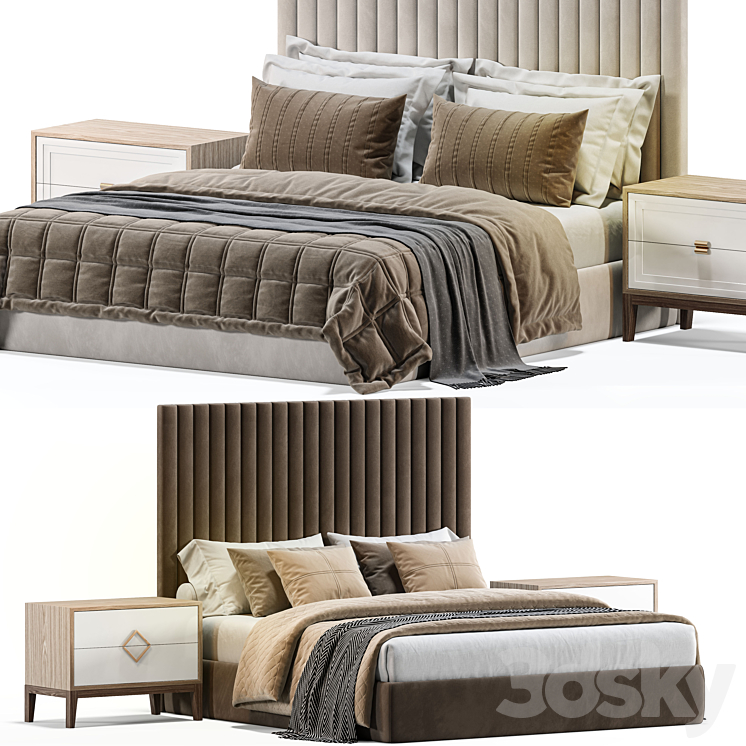 Bed ARONA by cazarina 3DS Max Model - thumbnail 2