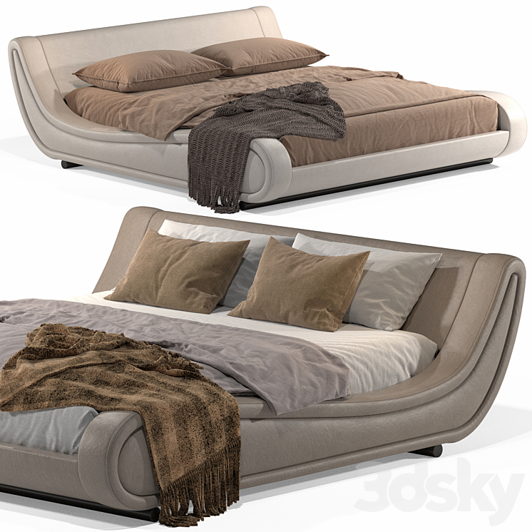 Bed Askona Oliver 180×200 3DS Max Model - thumbnail 1