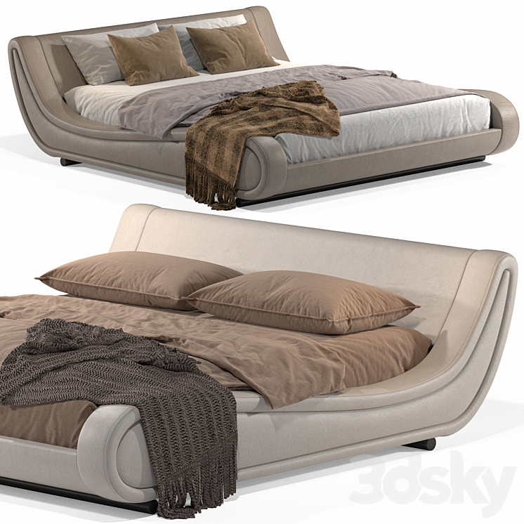 Bed Askona Oliver 180×200 3DS Max Model - thumbnail 2