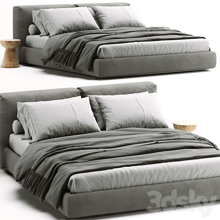 Bed Asolo Flexform 3DS Max Model - thumbnail 1