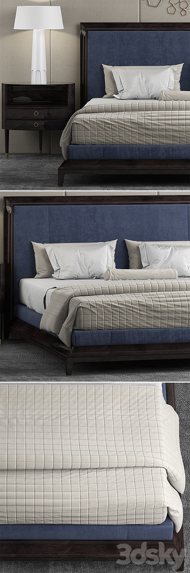 Bed baker MODERNE PLATFORM BED 3DS Max Model - thumbnail 2