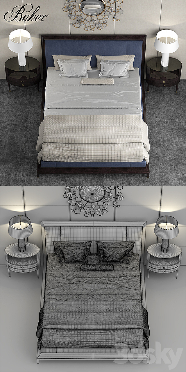 Bed baker MODERNE PLATFORM BED 3DS Max Model - thumbnail 3