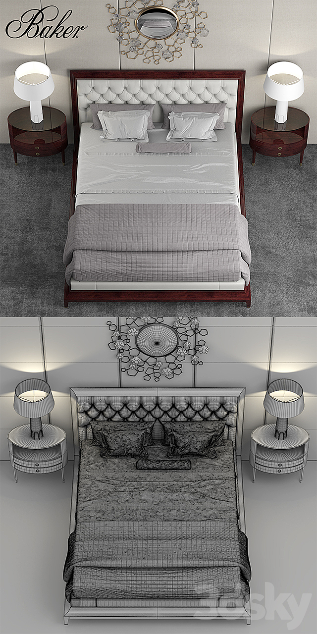 Bed baker MODERNE PLATFORM BED 3DSMax File - thumbnail 3