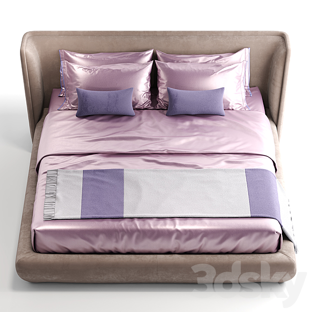 Bed baxter metropolis plain 3DS Max Model - thumbnail 2