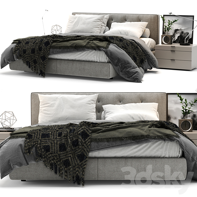 Bed bedford minotti 3DSMax File - thumbnail 2