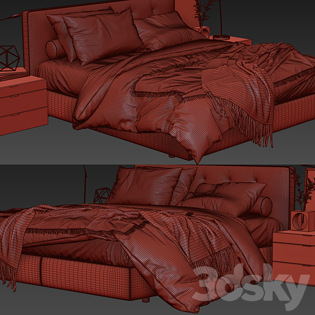 Bed bedford minotti 3DSMax File - thumbnail 3