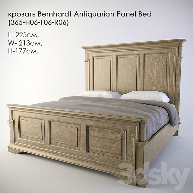 Bed Bernhardt Antiquarian Panel Bed (365-H06-F06-R06) 3DSMax File - thumbnail 1