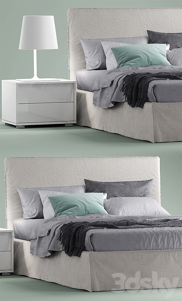 Bed Bett gervasoni Ghost 80 E 3DSMax File - thumbnail 2