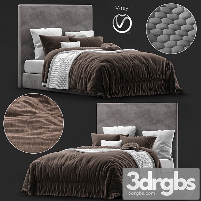 Bed Blanket Cover Crystal Velvet Bed Cover 3dsmax Download - thumbnail 1