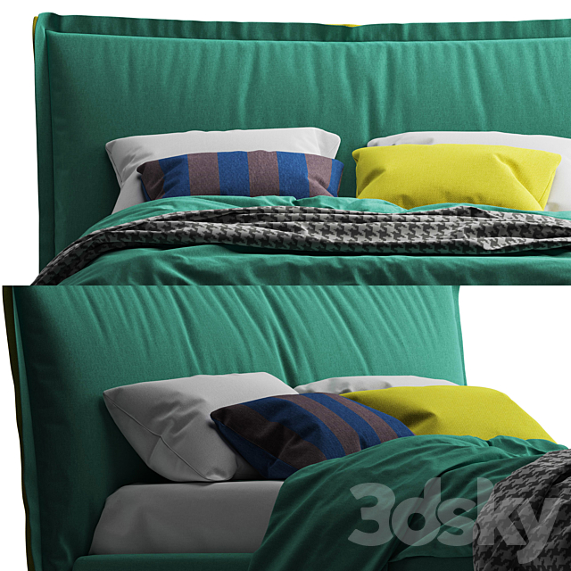 Bed Bolzan Letti Handsome Big 3DSMax File - thumbnail 2