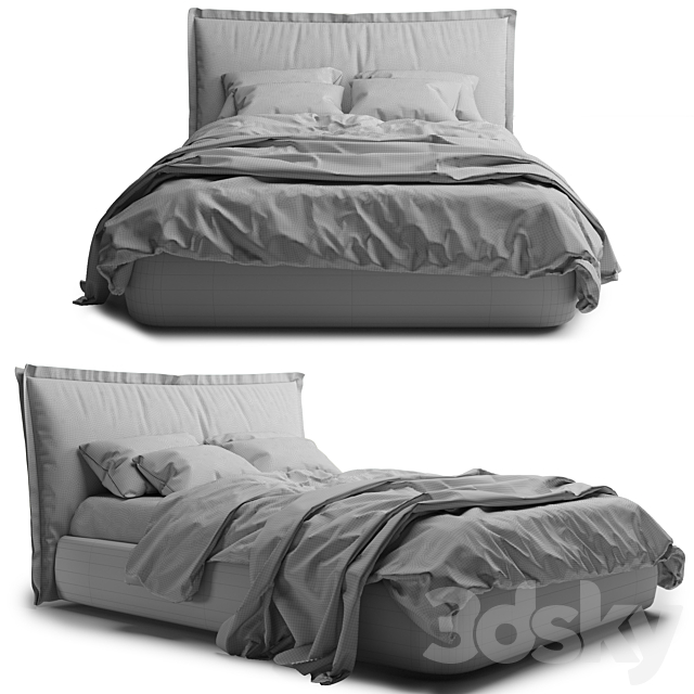 Bed Bolzan Letti Handsome Big 3DSMax File - thumbnail 3