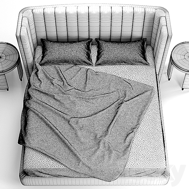 Bed BROOKLYN 3DS Max Model - thumbnail 2