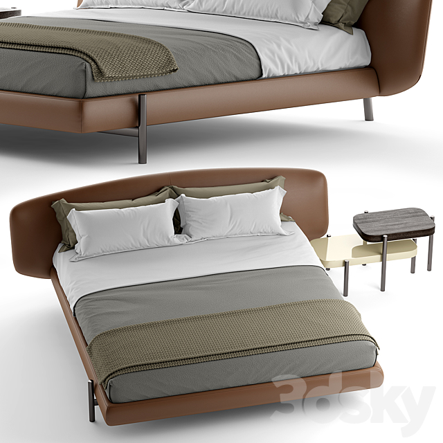 Bed Busnelli ERMIONE 3DS Max Model - thumbnail 2