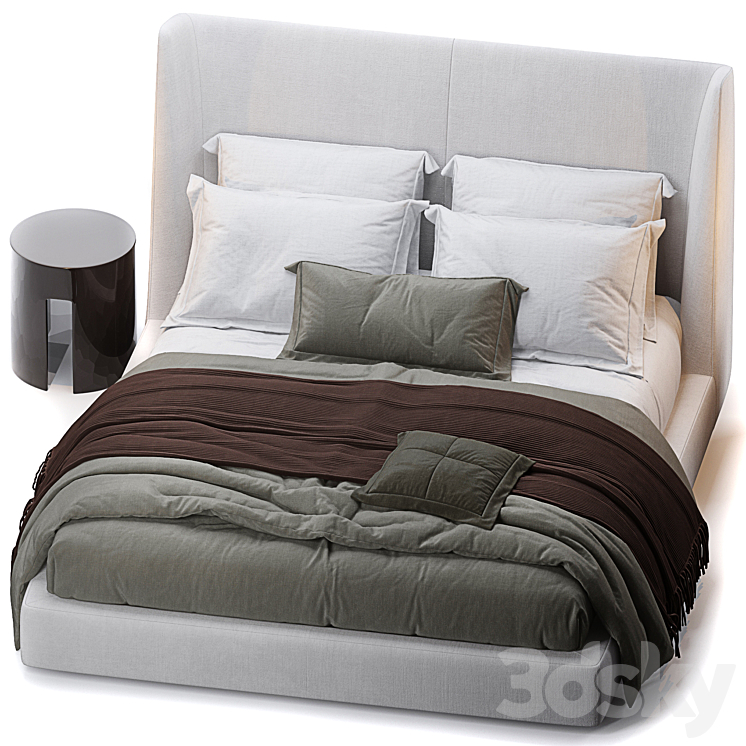 Bed by Flexform 3DS Max Model - thumbnail 2