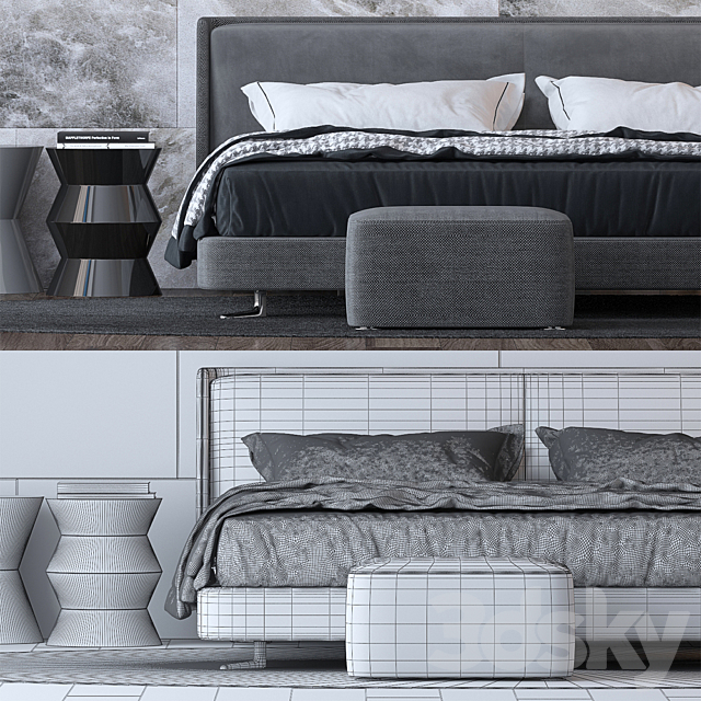 Bed by Minotti 3DSMax File - thumbnail 3