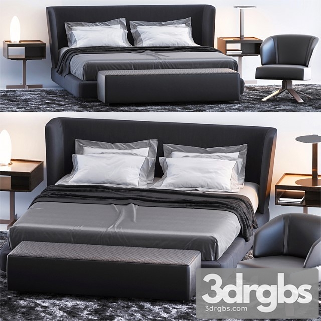 Bed by minotti 4 2 3dsmax Download - thumbnail 1