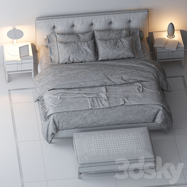 BED BY MINOTTI 7 3DS Max Model - thumbnail 3