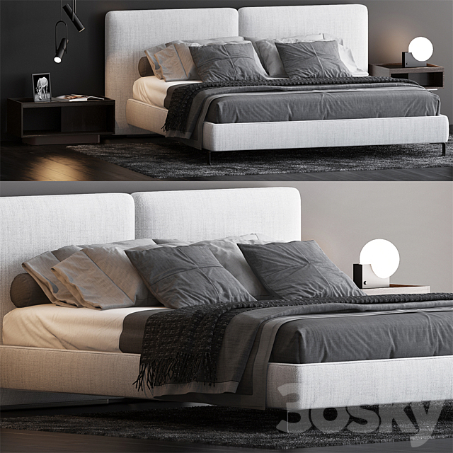 BED BY MINOTTI 8 3DS Max Model - thumbnail 1