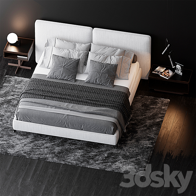 BED BY MINOTTI 8 3DS Max Model - thumbnail 2