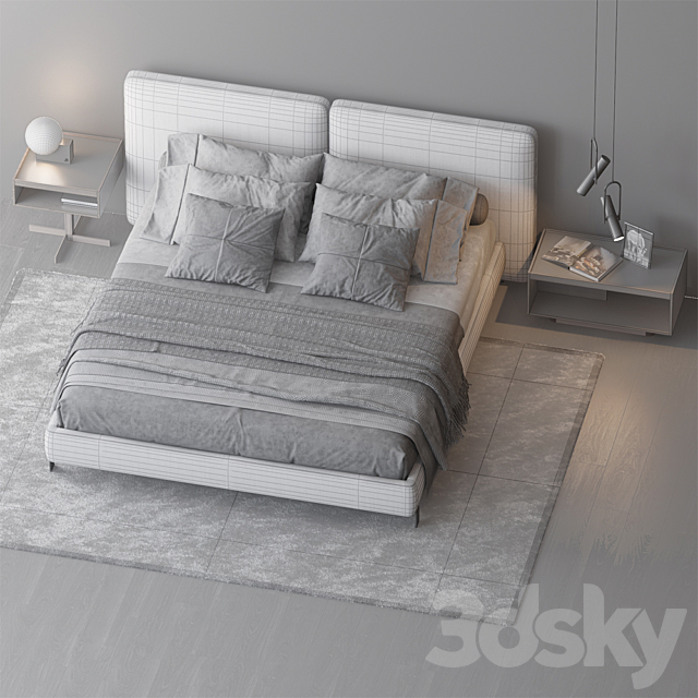 BED BY MINOTTI 8 3DS Max Model - thumbnail 3