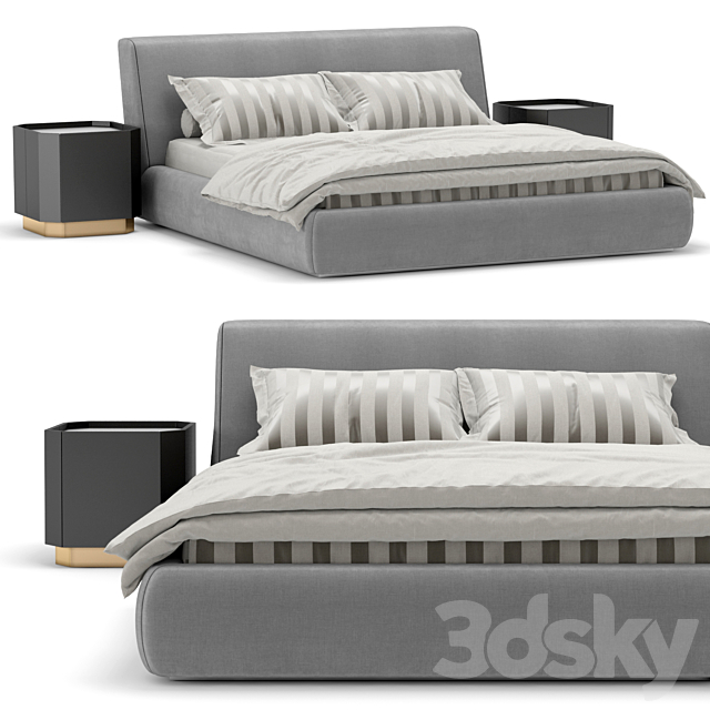 Bed Campomarzio. Meroni Colzani 3DSMax File - thumbnail 1