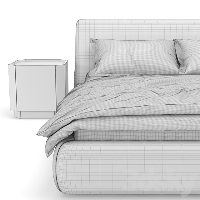 Bed Campomarzio. Meroni Colzani 3DSMax File - thumbnail 3