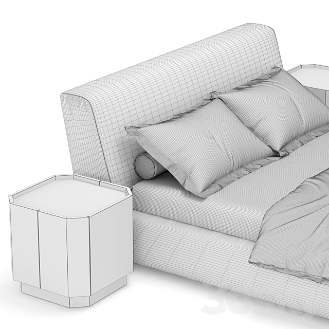 Bed Campomarzio. Meroni Colzani 3DSMax File - thumbnail 4