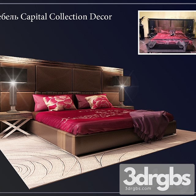 Bed Capital Collection Decor 1 3dsmax Download - thumbnail 1