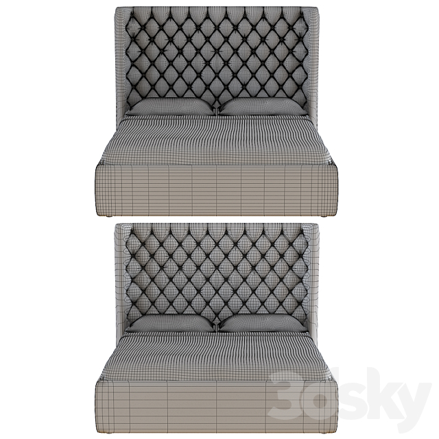 Bed Cardiff Unterzo 3DS Max Model - thumbnail 2