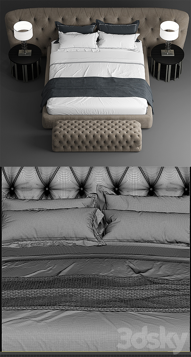 Bed Casamilano ROYALE CAPITONE 3DSMax File - thumbnail 3