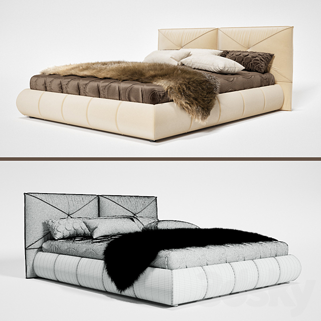 Bed Catun Bontempi 3DS Max Model - thumbnail 2