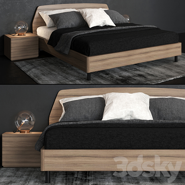 Bed Cinquanta3 Este King Size Bed 3DS Max Model - thumbnail 2