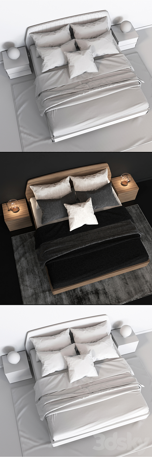 Bed Cinquanta3 Este King Size Bed 3DS Max Model - thumbnail 3