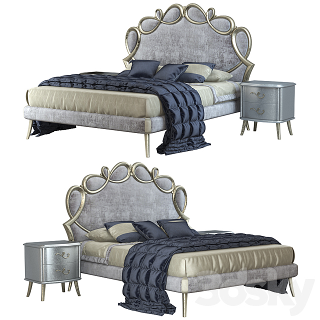 Bed CorteZari Letti Matrimoniali PAPILLON 3DSMax File - thumbnail 1