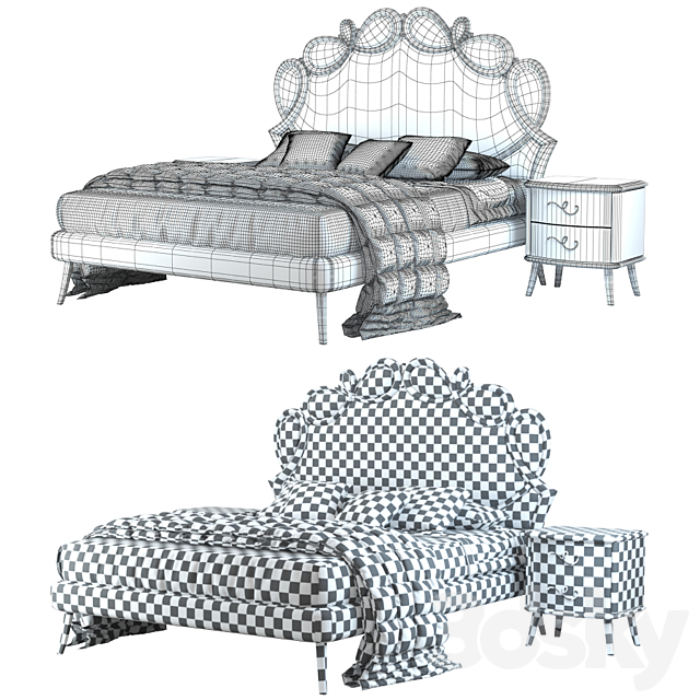 Bed CorteZari Letti Matrimoniali PAPILLON 3DSMax File - thumbnail 2