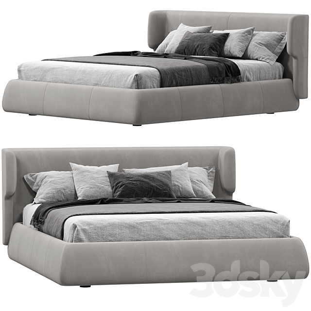 Bed Ditre Italia Claire 3DS Max Model - thumbnail 5