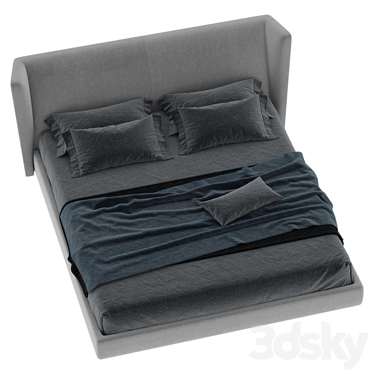 Bed Ditre Italia Royal 3DS Max Model - thumbnail 2